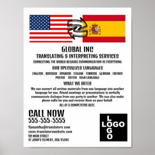Flag to Flag Design, Translator & Interpreter Poster