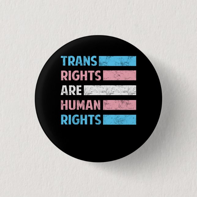Flag Trans Rights Are Human Rights LGBT Community  3 Cm Round Badge (Front)