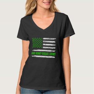 Flag Trex Dino Make Kidney Disease Extinct Awarene T-Shirt