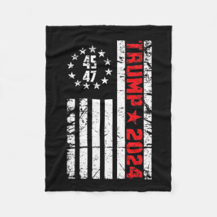 Flag Trump 2024 - 45 47 Trump Betsy Ross Flag  Fleece Blanket