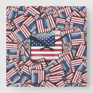 Flag_United_States_by_JAMColors Square Wall Clock
