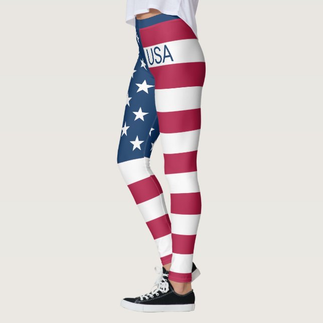 Flag United States Stars & Stripes Custom USA Leggings (Left)