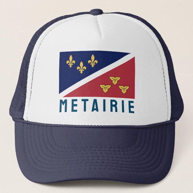 Flag (unofficial) of Metairie, Louisiana Trucker Hat (Front)