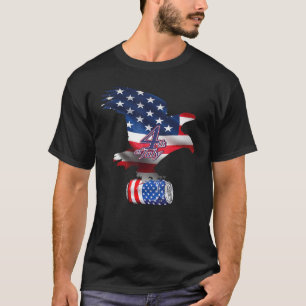 Flag Us Drinking With Beer Eagle For Mens T-Shirt