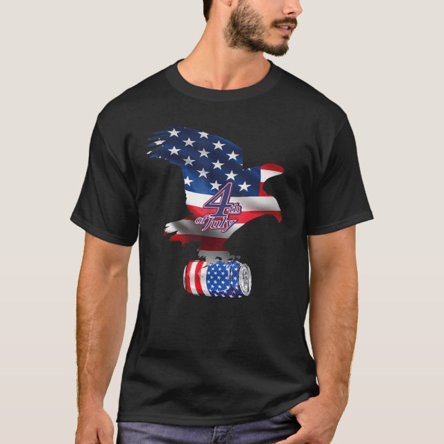 Flag Us Drinking With Beer Eagle For Mens T-Shirt (Front)