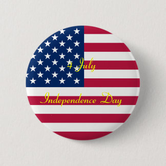 FLAG_USA, 4 July Independence Day 6 Cm Round Badge