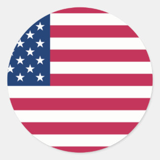 FLAG_USA, 4 July Independence Day Classic Round Sticker