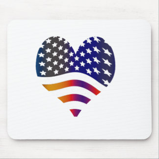 flag usa heart love american honour troops stripes mouse mat