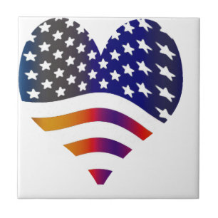 flag usa heart love american honour troops stripes tile