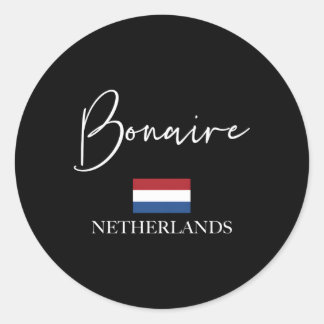Flag Vacation Island Bonaire Classic Round Sticker