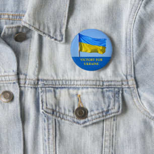 Flag Victory for Ukraine Stay Strong 6 Cm Round Badge
