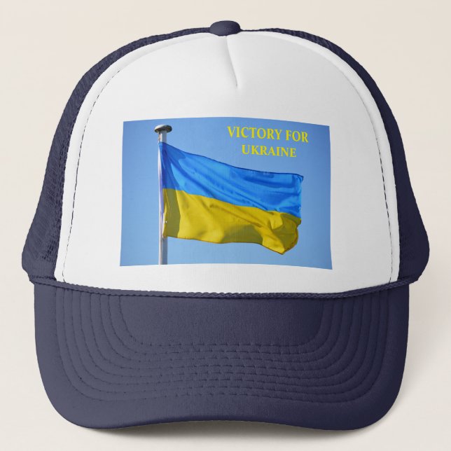 Flag Victory for Ukraine Stay Strong Trucker Hat (Front)