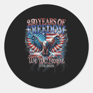 Flag Vintage 250 Years American 1776 2026 250th Us Classic Round Sticker