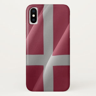 Flag waving of Denmark - iPhone X Case