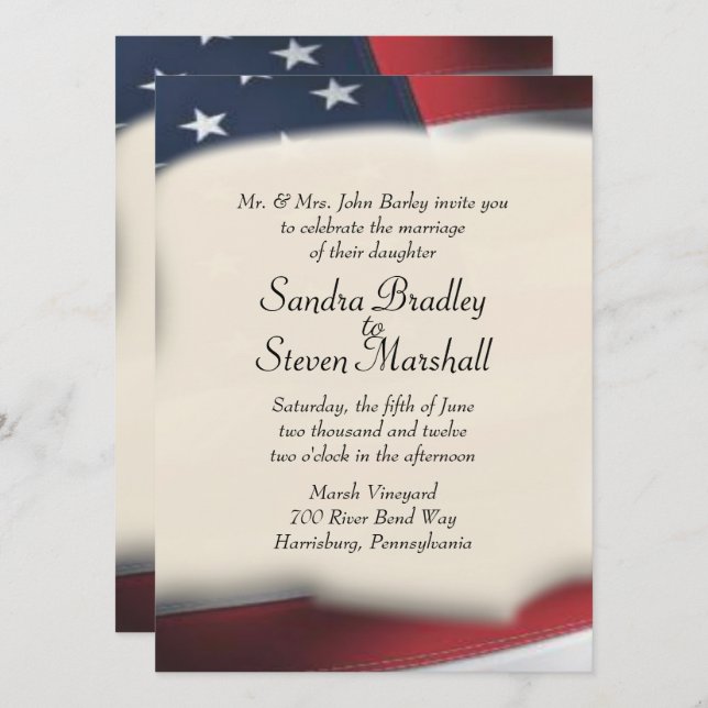 Flag Wedding  Invitations (Front/Back)
