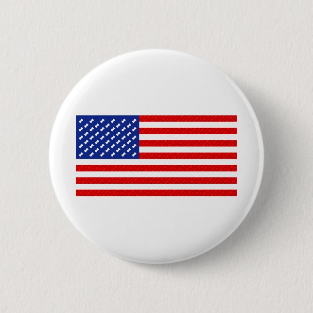 Flag with Dog Bones 6 Cm Round Badge (Front)