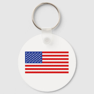 Flag with Dog Bones Key Ring