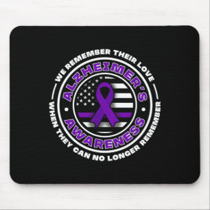 flag with purple ribbons for Alzheimers awareness Mouse Mat