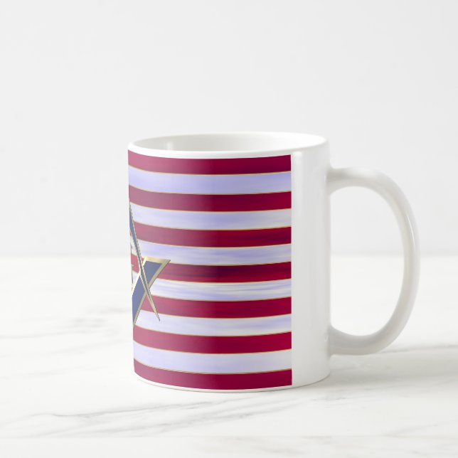 Flag with Square and Compasses Coffee Mug (Right)