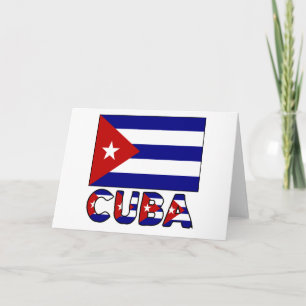 Flag & Word Dark Cuba Card
