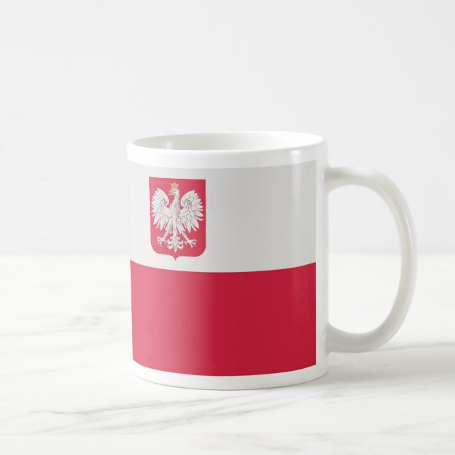 Flaga Polski z godłem - Flag of Poland Coffee Mug (Right)
