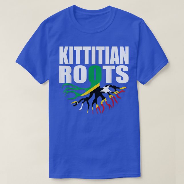 Flagcastle Kittitian Roots Saint Kitts & Nevis Fla T-Shirt (Design Front)