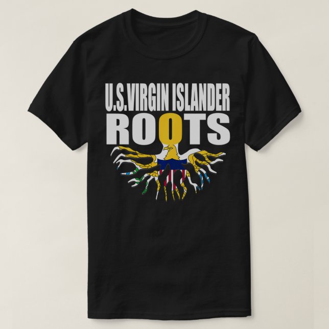 Flagcastle US Virgin Islander Roots Flag Pride Gif T-Shirt (Design Front)