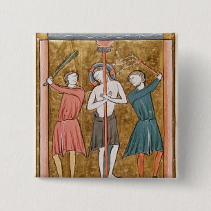 Flagellation, from 'Psautier a l'Usage de Paris' 15 Cm Square Badge
