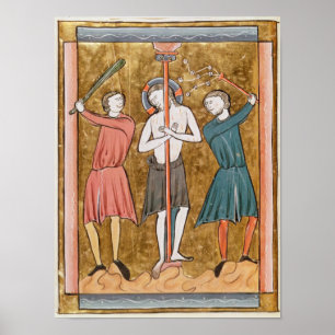 Flagellation, from 'Psautier a l'Usage de Paris' Poster