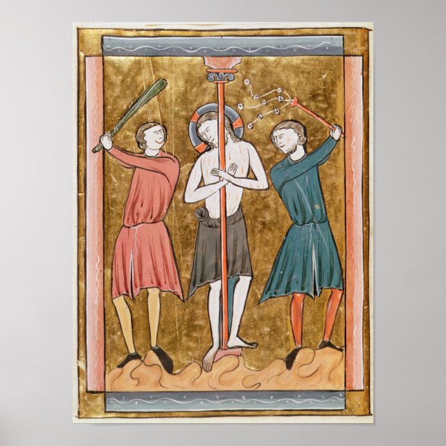 Flagellation, from 'Psautier a l'Usage de Paris' Poster (Front)