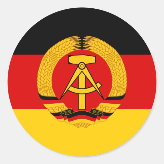 Flagge der DDR - Flag of the GDR (East Germany) Classic Round Sticker (Front)