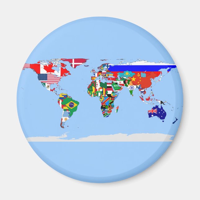 flagged world magnet (Front)