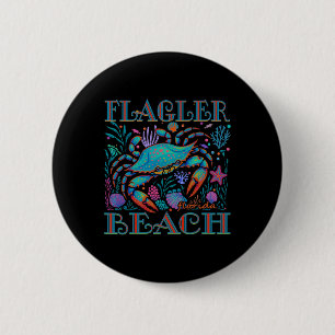 Flagler Beach Florida Blue Crab Summer Beach Vacat 6 Cm Round Badge