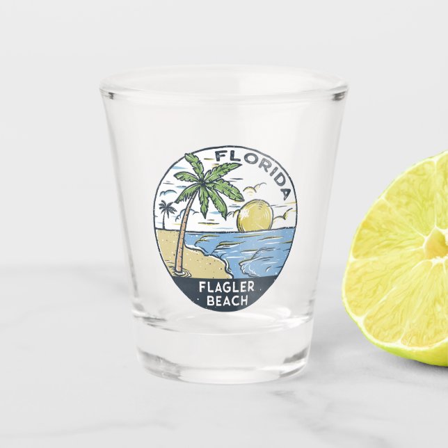 Flagler Beach Florida Vintage Shot Glass (Front)