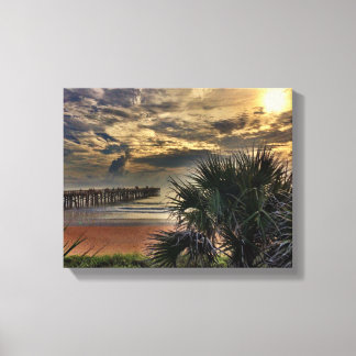 Flagler Beach Pier on Canvas. Canvas Print