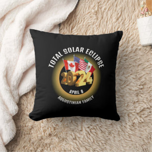Flags 2024 TOTAL SOLAR ECLIPSE Family Cushion