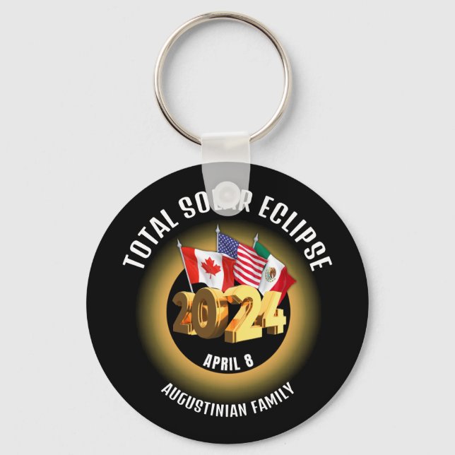 Flags 2024 TOTAL SOLAR ECLIPSE Family Key Ring (Front)
