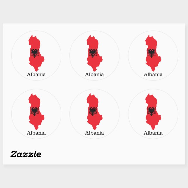 Flags and countries Albania Classic Round Sticker (Sheet)