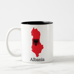 Flags and countries Albania Two-Tone Coffee Mug