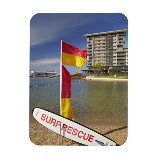 Flags and surf rescue board magnet (Vertical)