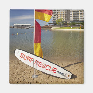 Flags and surf rescue board magnet
