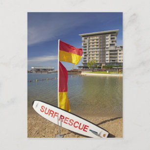 Flags and surf rescue board postcard
