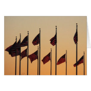Flags at Sunset American Patriotic USA