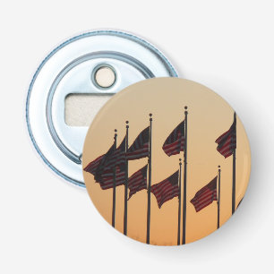 Flags at Sunset American Patriotic USA Bottle Opener