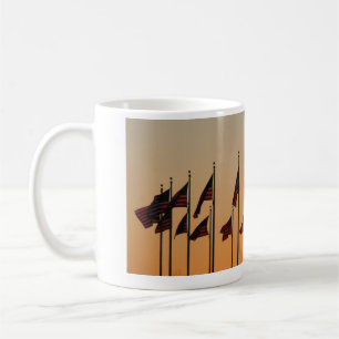Flags at Sunset American Patriotic USA Coffee Mug