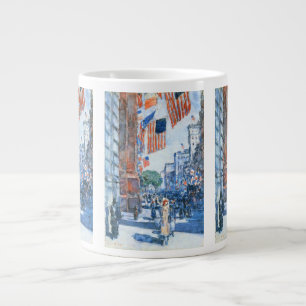 Flags Fifth Avenue by Childe Hassam, Vintage Art Large Coffee Mug