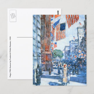 Flags Fifth Avenue by Childe Hassam, Vintage Art Postcard