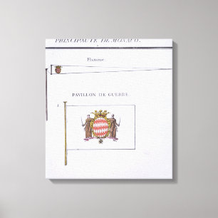 Flags from Monaco, from a French book of Flags, c. Canvas Print