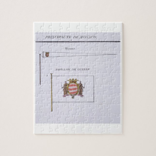 Flags from Monaco, from a French book of Flags, c. Jigsaw Puzzle (Vertical)