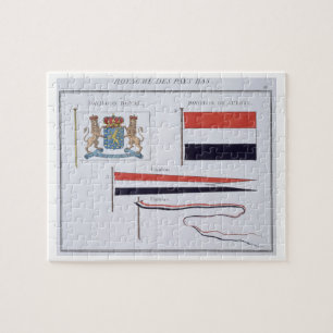 Flags from the Kingdom of the Netherlands, from a Jigsaw Puzzle